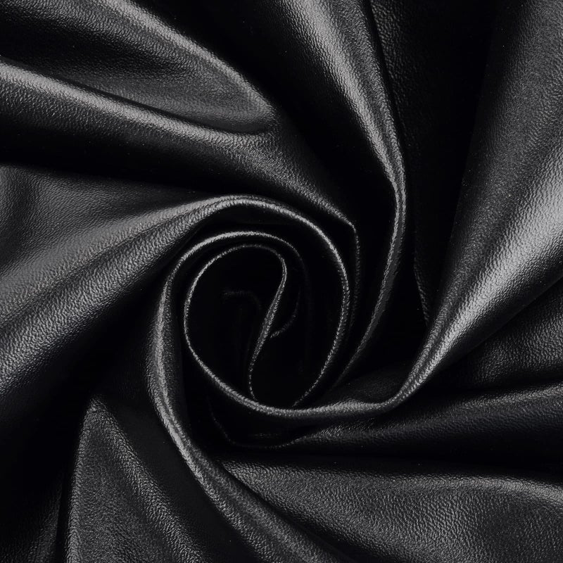 TeeLiy PU Fabric Leather 2 Yards 58"" x 72""  0.9mm Thick Faux Synthetic Leather Material Sheets for Upholstery Crafts  DIY Sewings  Sofa  Handbag  Hair Bows Decorations (Black_Smooth Surface_2 Yards) - Image 4